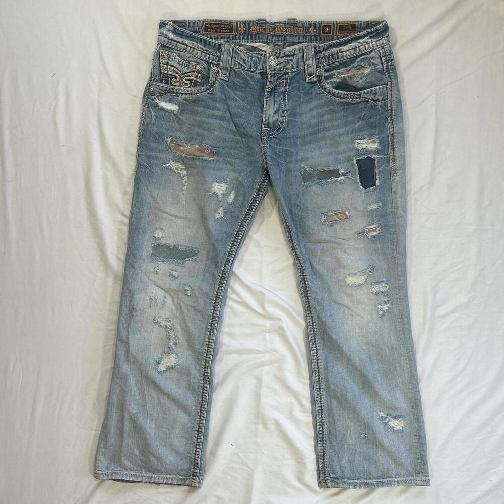 Y2K-era Rock Revival Kraig EJ Light Wash jeans (Men's 38).